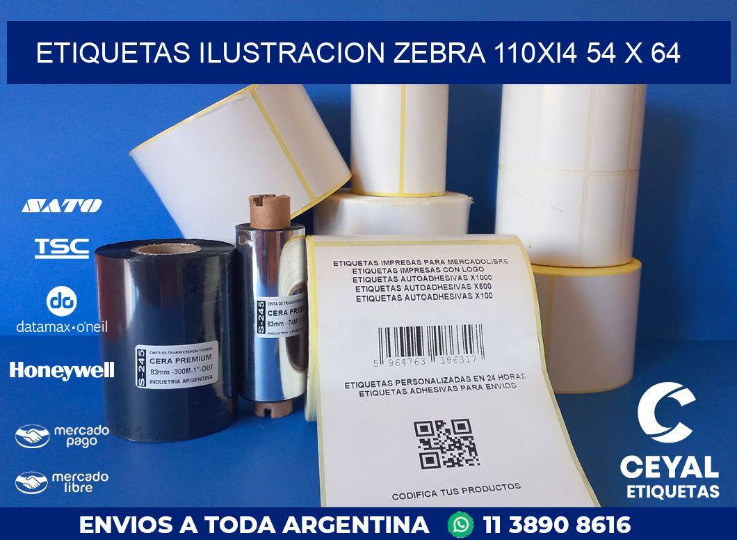 ETIQUETAS ILUSTRACION ZEBRA 110Xi4 54 x 64