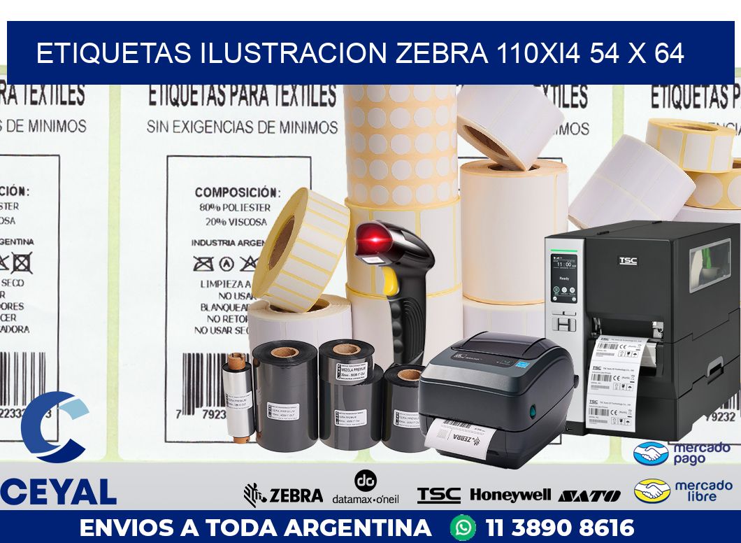 ETIQUETAS ILUSTRACION ZEBRA 110Xi4 54 x 64