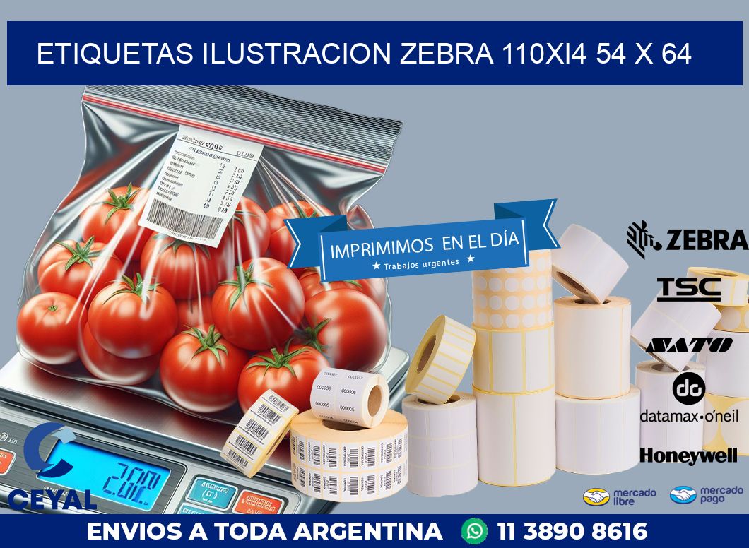 ETIQUETAS ILUSTRACION ZEBRA 110Xi4 54 x 64