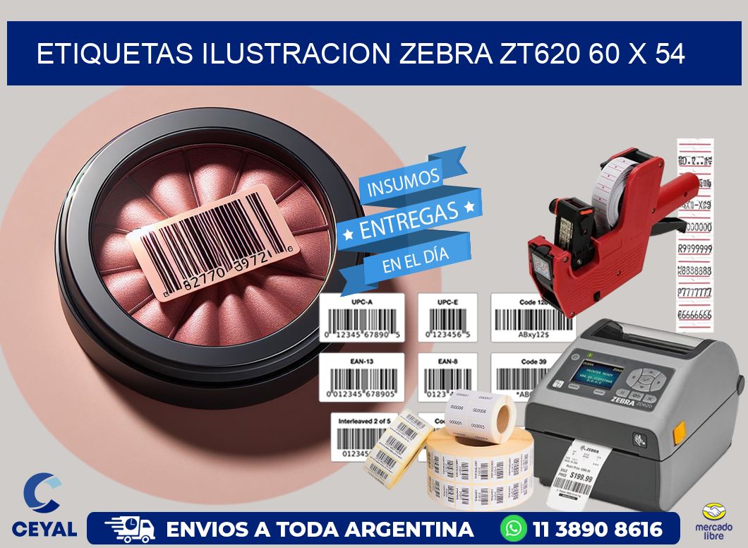 ETIQUETAS ILUSTRACION ZEBRA ZT620 60 x 54