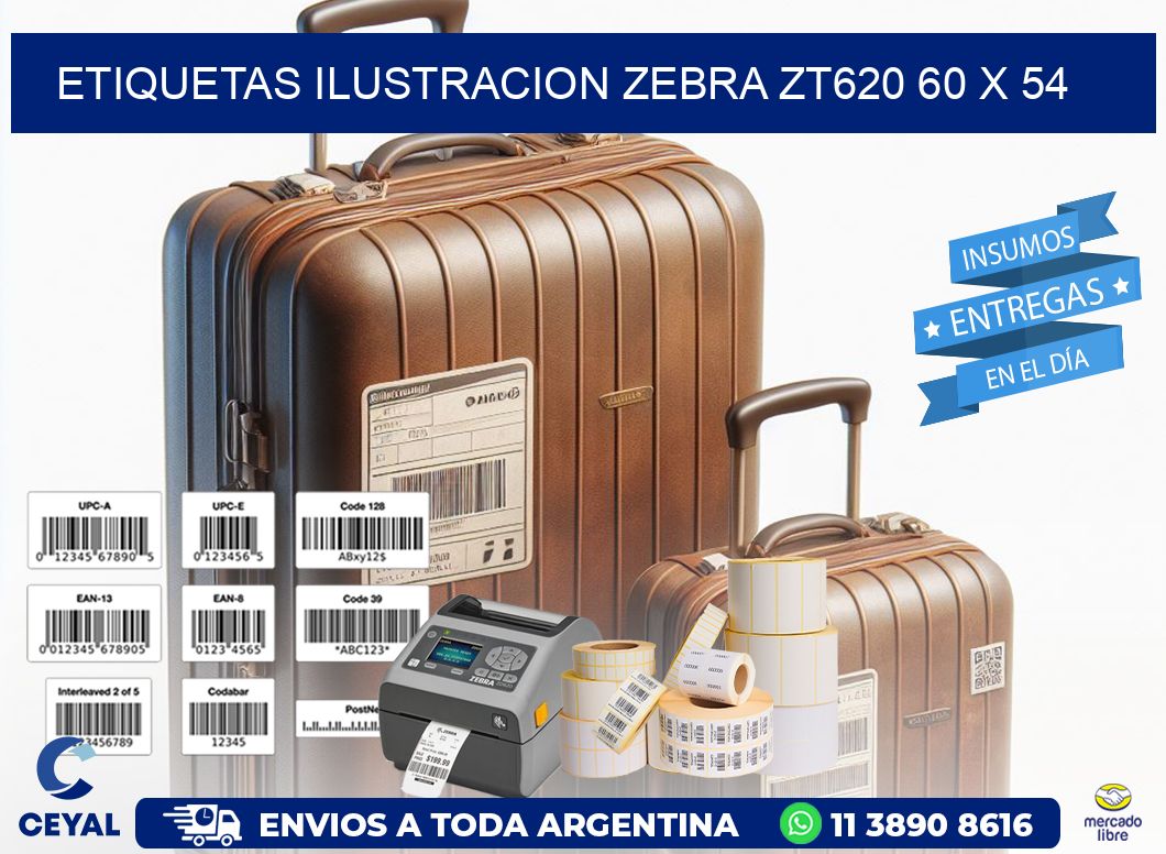 ETIQUETAS ILUSTRACION ZEBRA ZT620 60 x 54