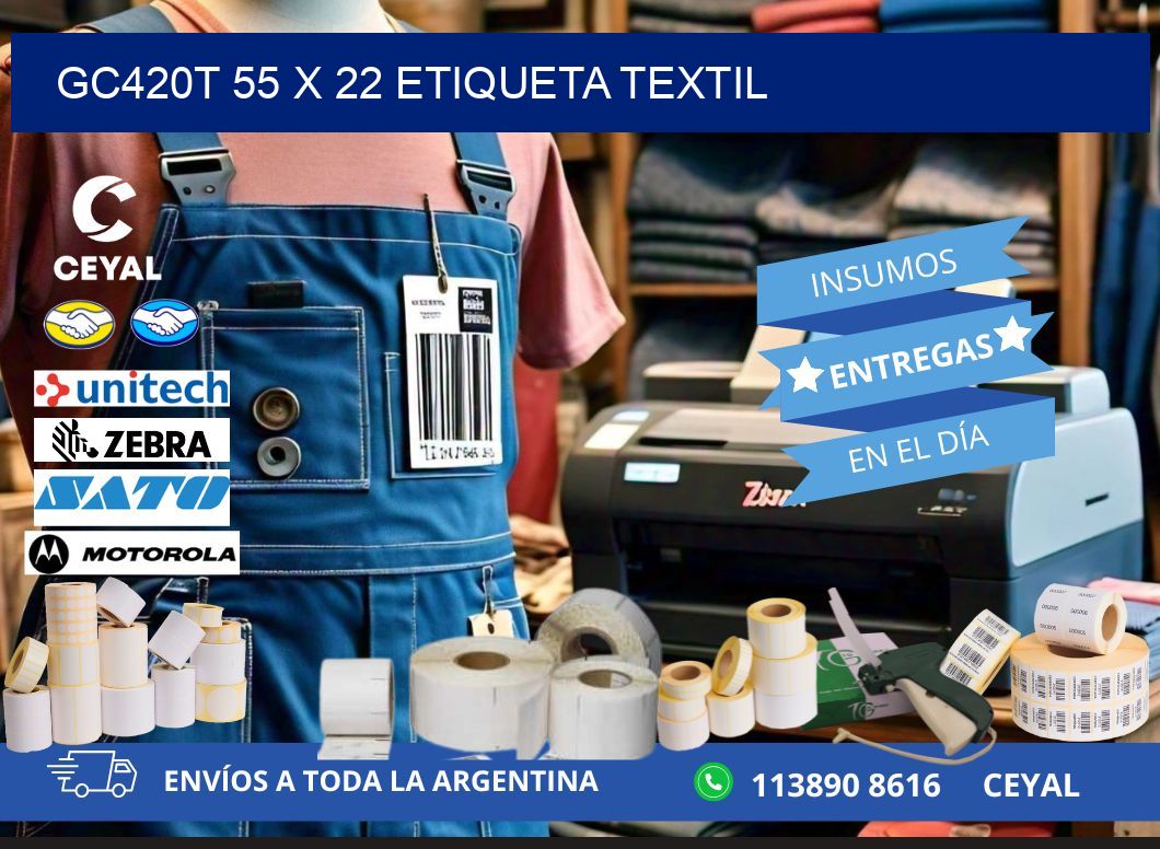GC420T 55 x 22 ETIQUETA TEXTIL
