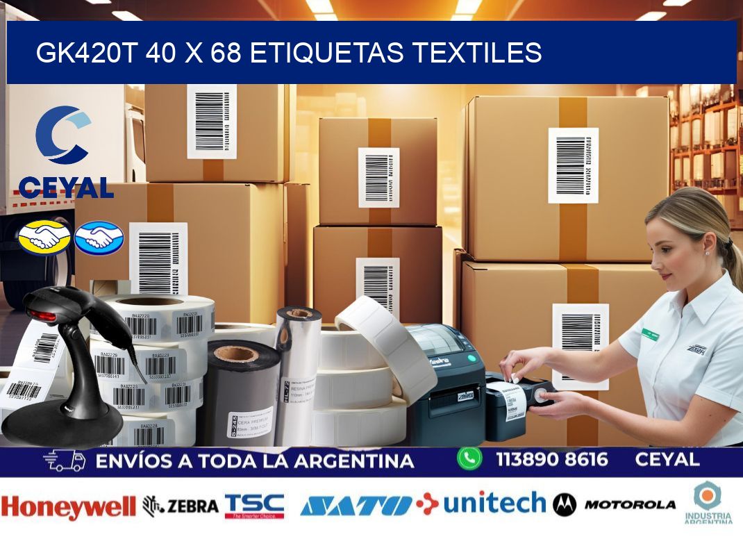 GK420T 40 x 68 ETIQUETAS TEXTILES