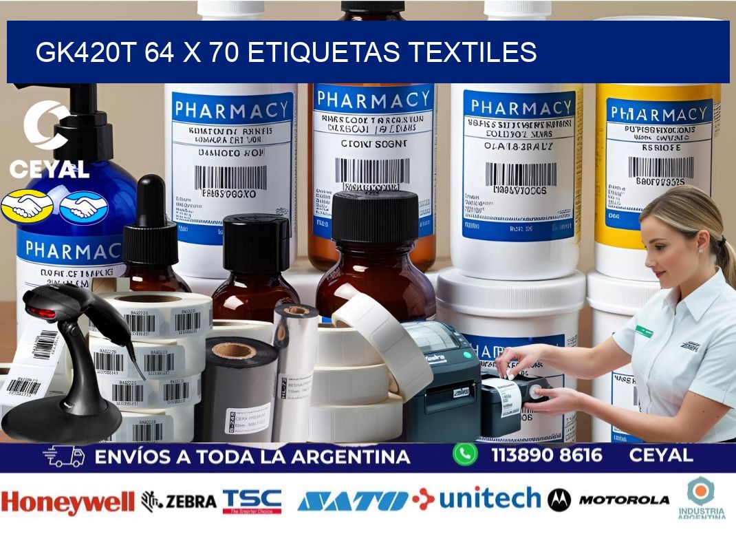 GK420T 64 x 70 ETIQUETAS TEXTILES