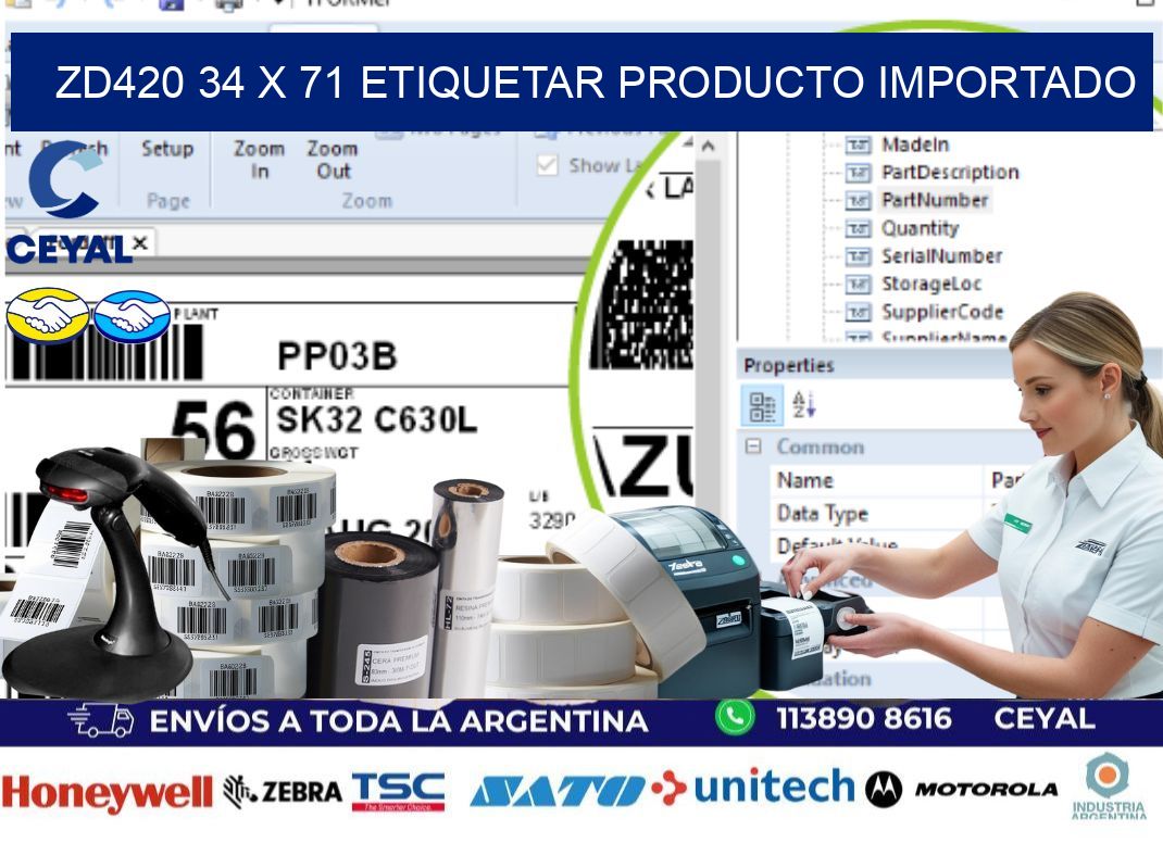 ZD420 34 x 71 ETIQUETAR PRODUCTO IMPORTADO