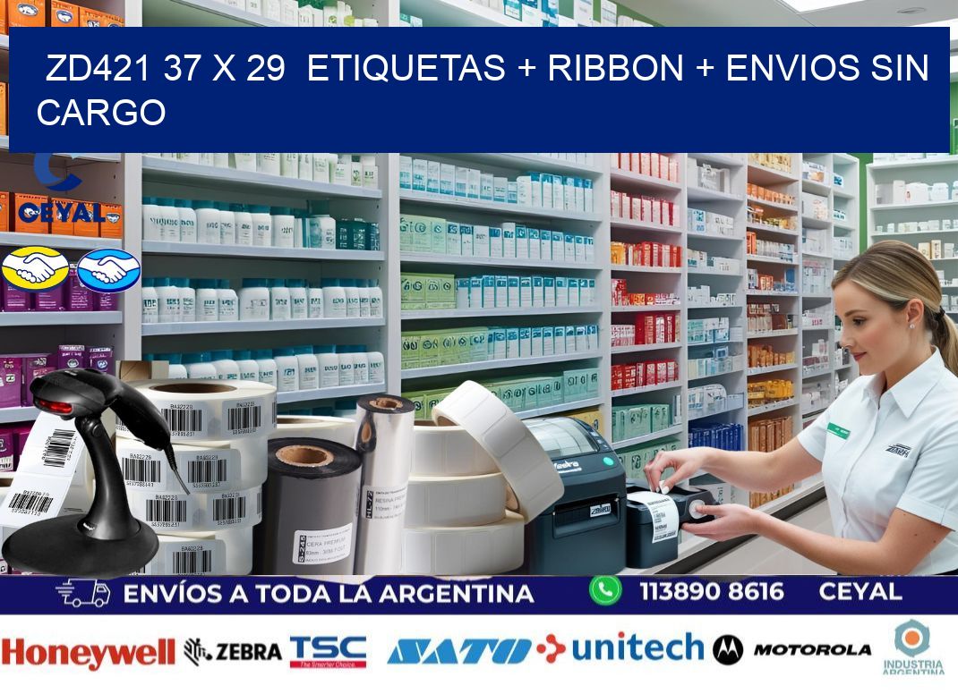 ZD421 37 x 29  etiquetas + ribbon + envios sin cargo