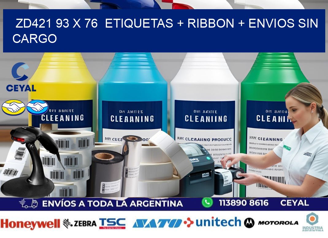 ZD421 93 x 76  etiquetas + ribbon + envios sin cargo