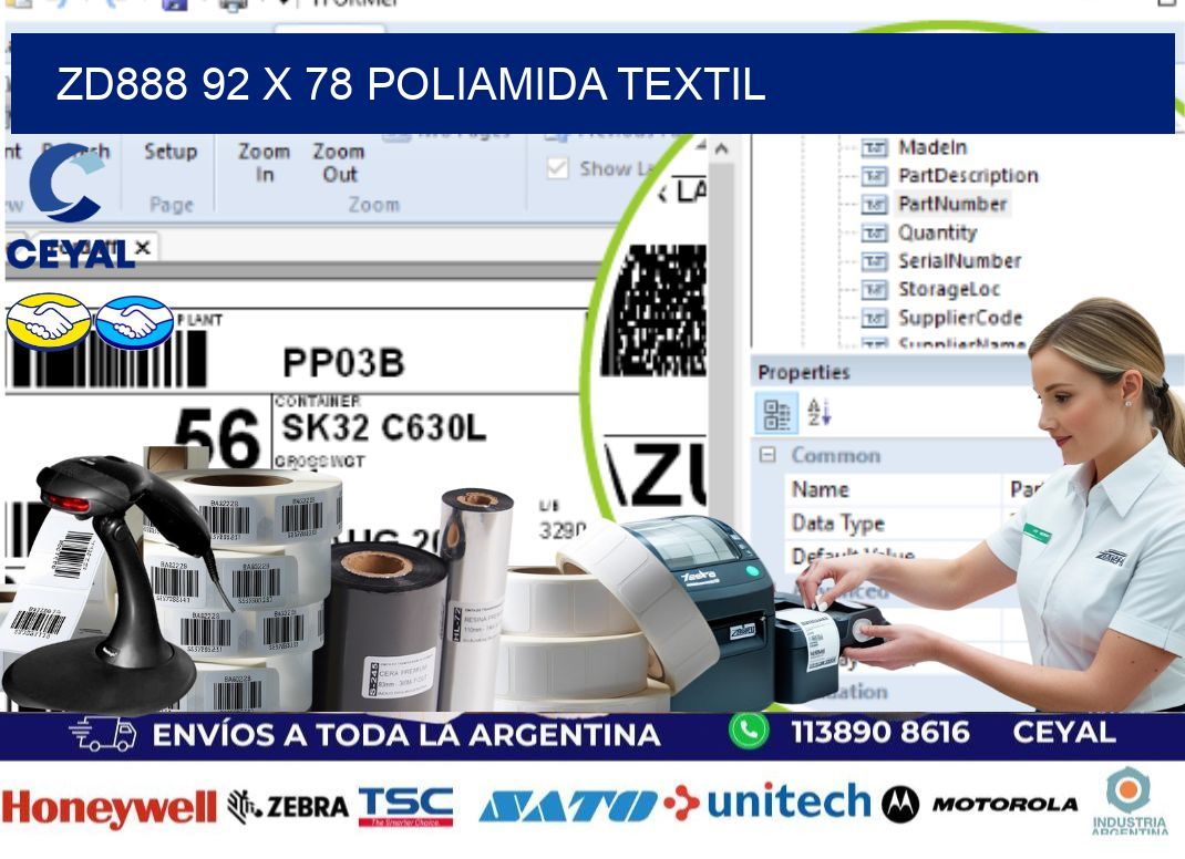 ZD888 92 x 78 POLIAMIDA TEXTIL