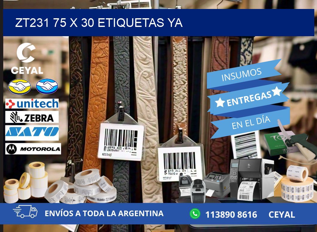 ZT231 75 x 30 ETIQUETAS YA