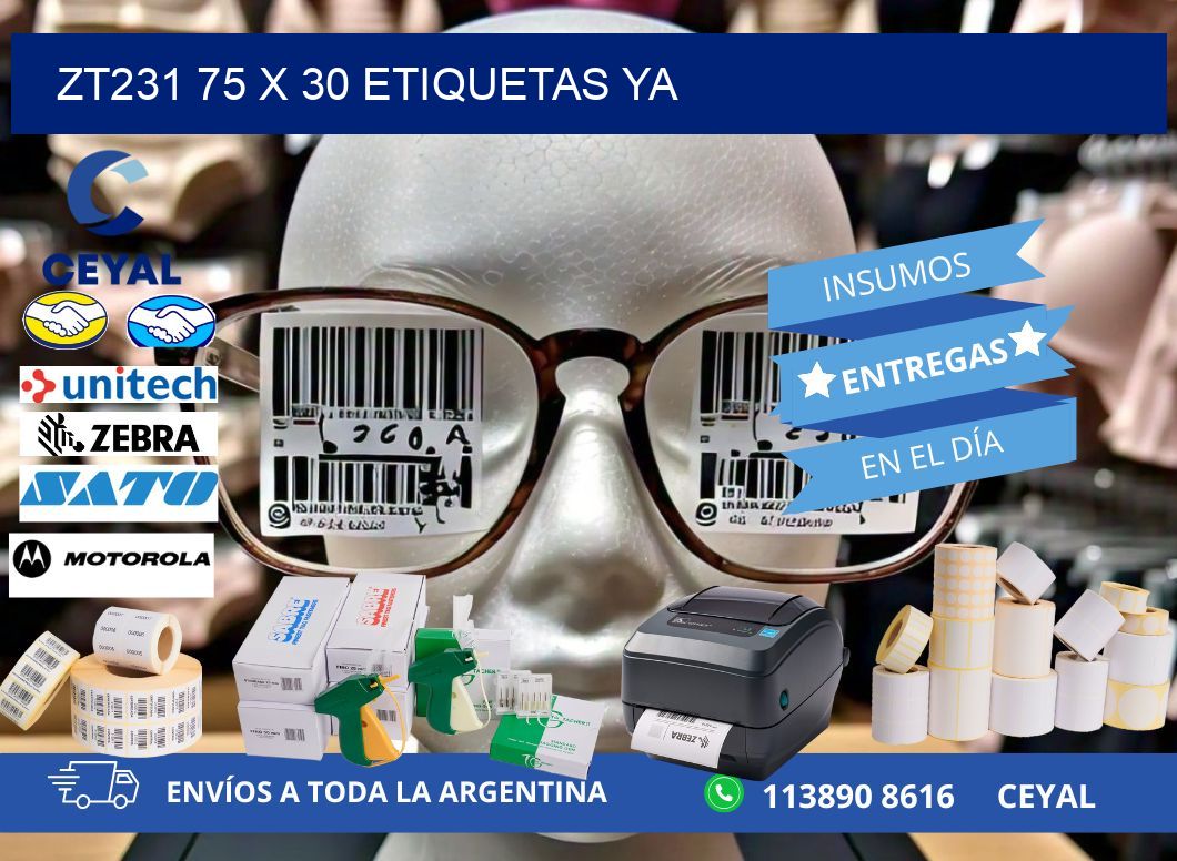 ZT231 75 x 30 ETIQUETAS YA