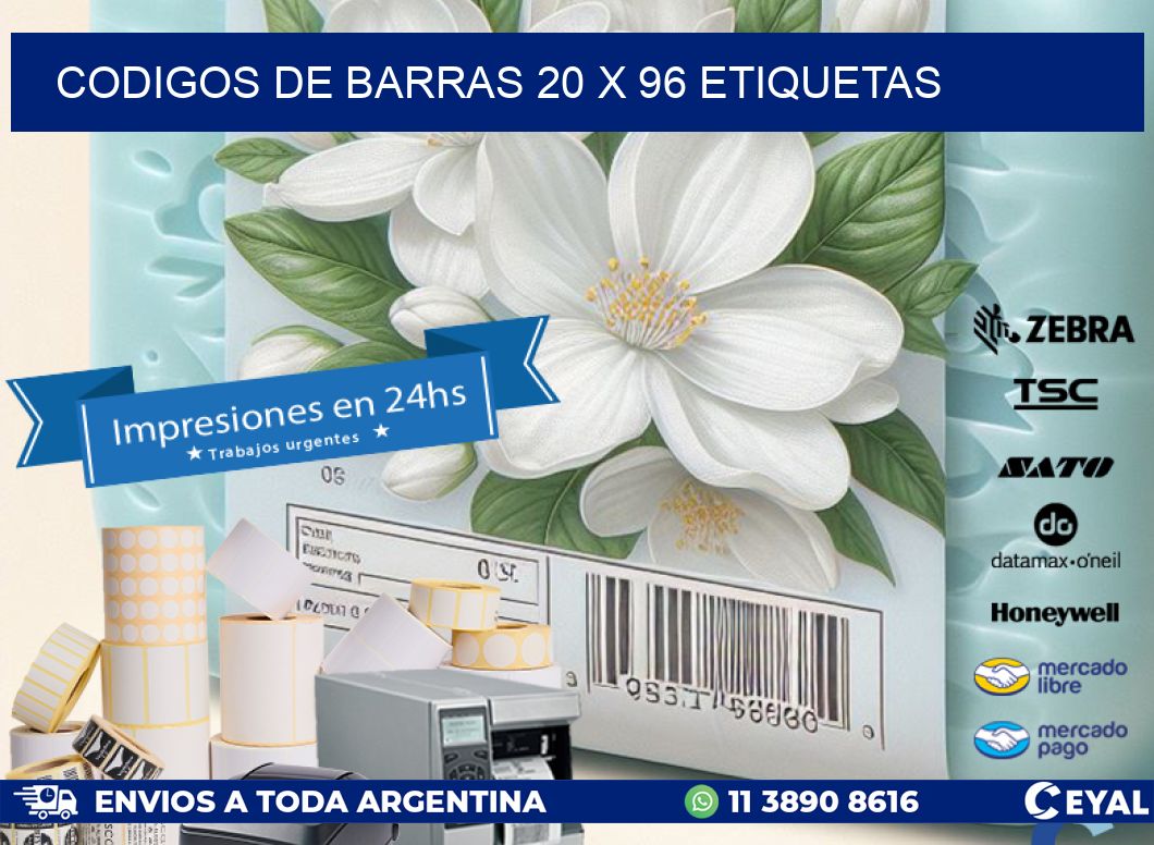 codigos de barras 20 x 96 etiquetas
