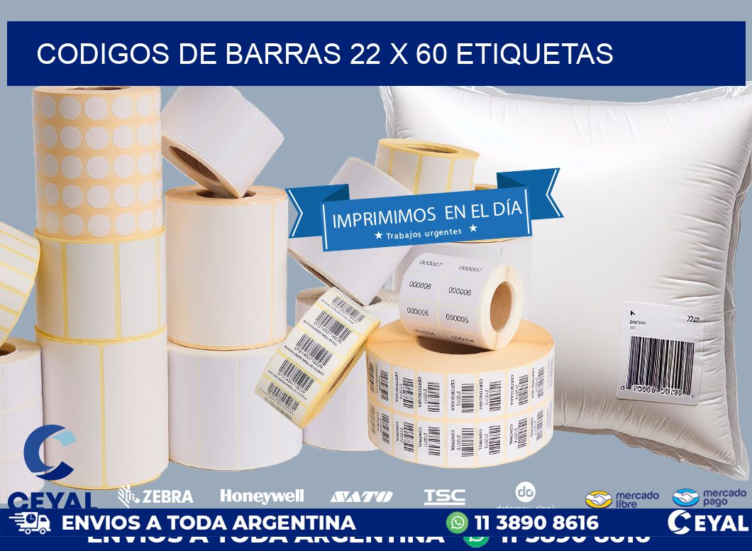 codigos de barras 22 x 60 etiquetas