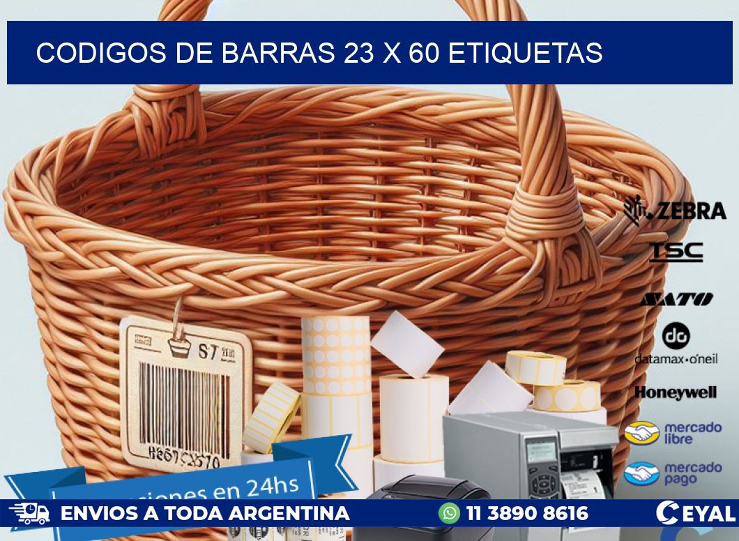 codigos de barras 23 x 60 etiquetas
