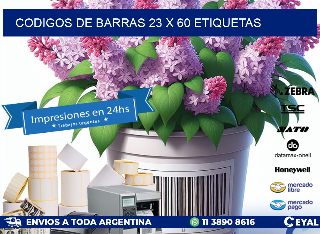 codigos de barras 23 x 60 etiquetas