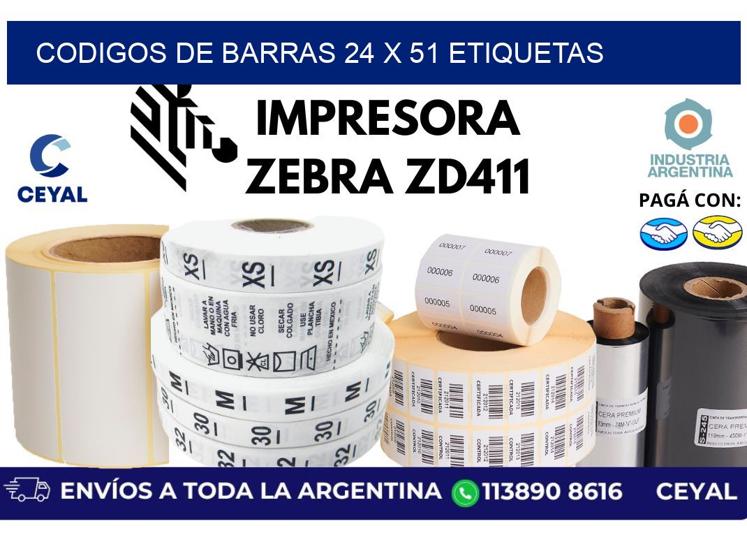 codigos de barras 24 x 51 etiquetas