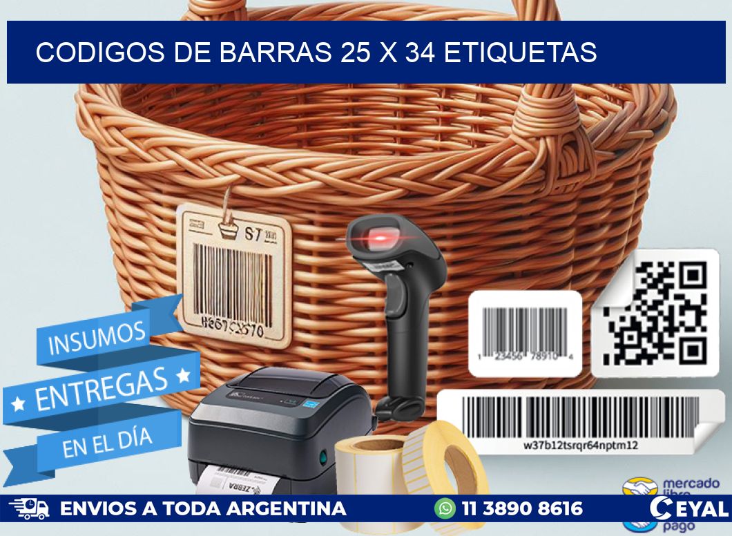 codigos de barras 25 x 34 etiquetas