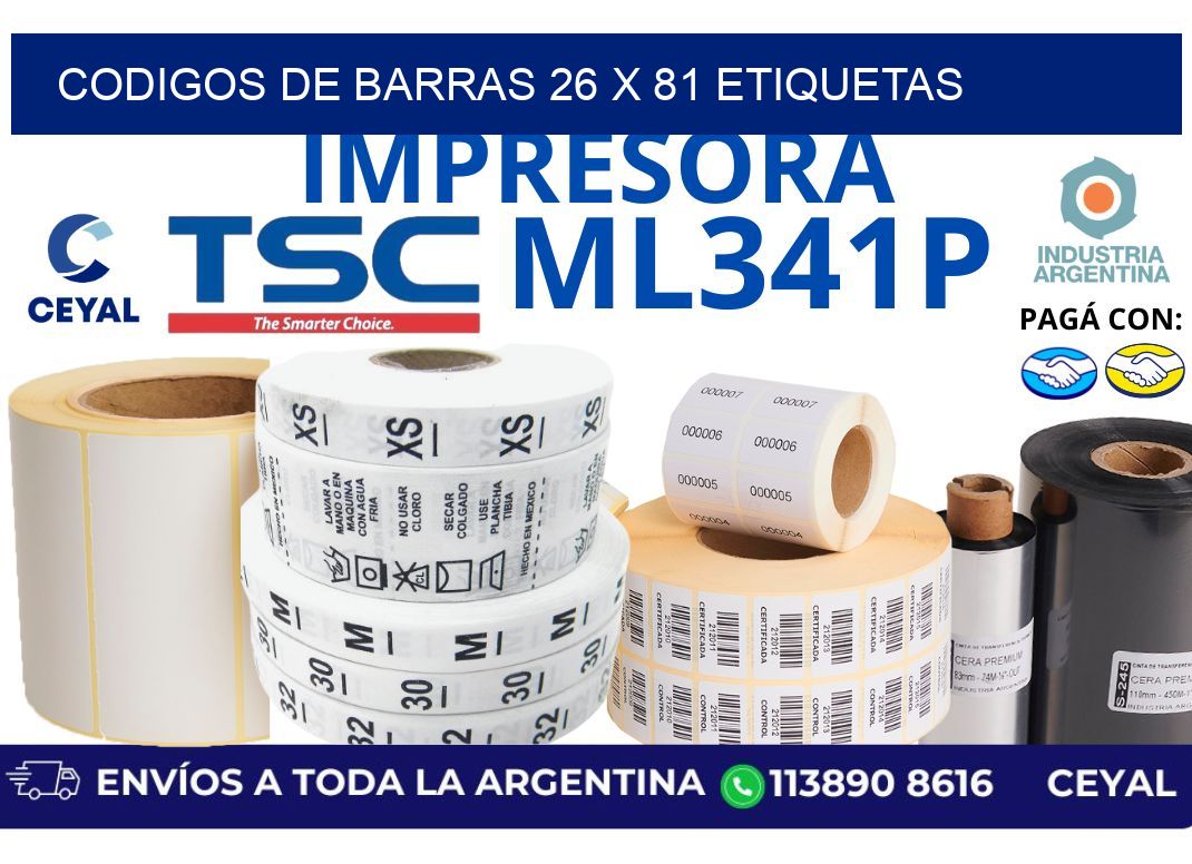 codigos de barras 26 x 81 etiquetas