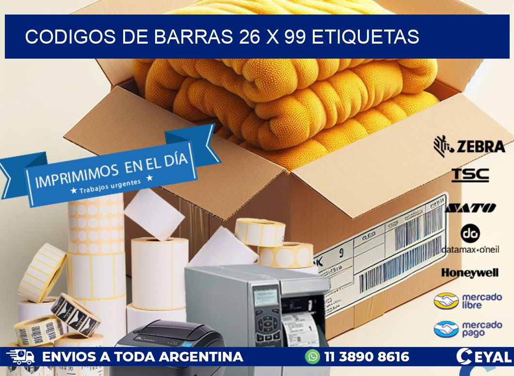 codigos de barras 26 x 99 etiquetas