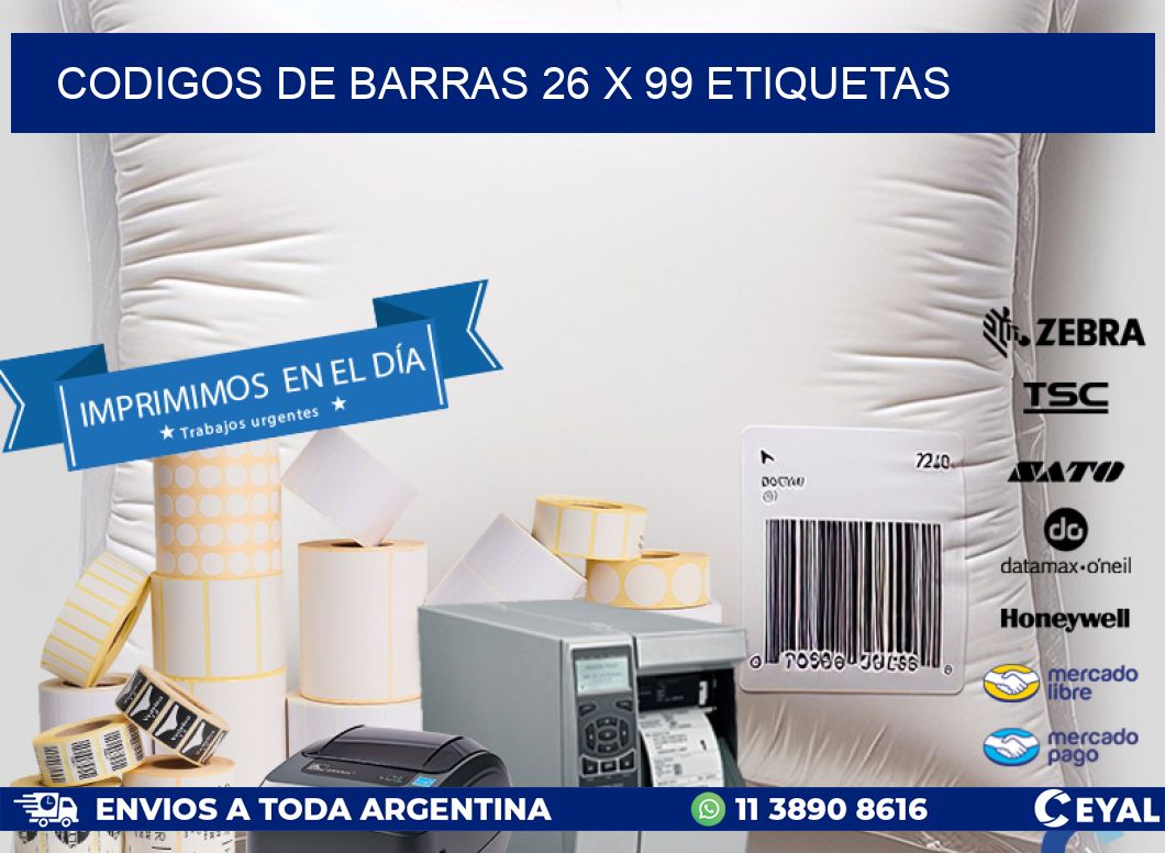 codigos de barras 26 x 99 etiquetas