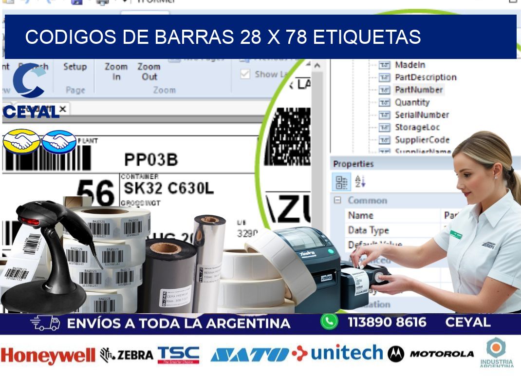 codigos de barras 28 x 78 etiquetas