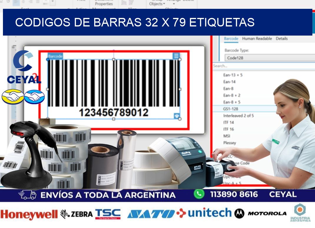 codigos de barras 32 x 79 etiquetas