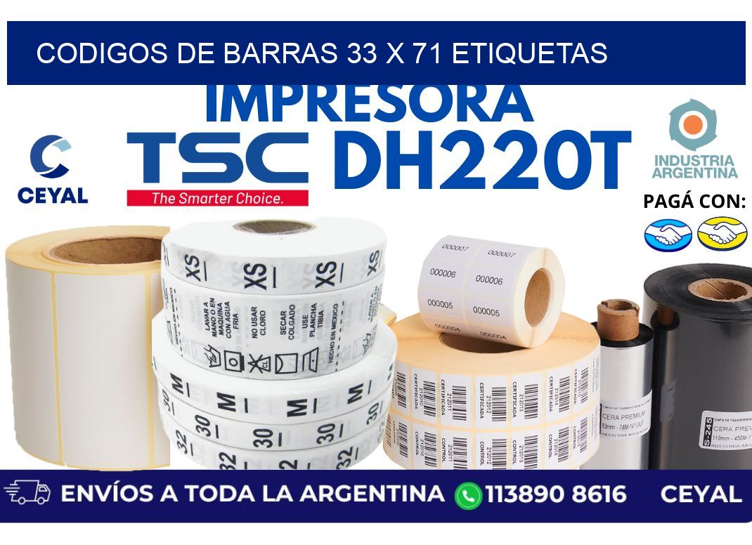 codigos de barras 33 x 71 etiquetas