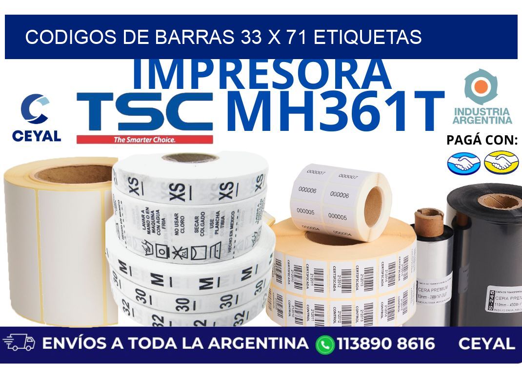 codigos de barras 33 x 71 etiquetas