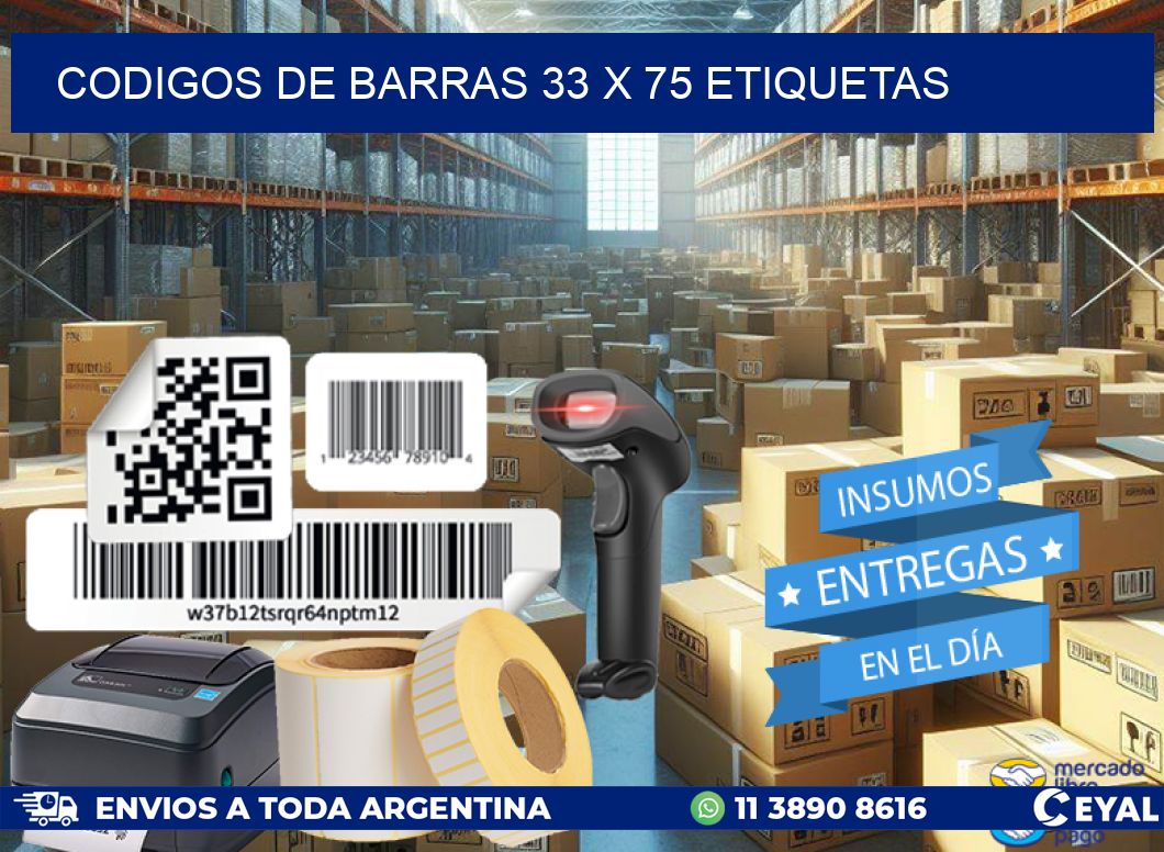 codigos de barras 33 x 75 etiquetas