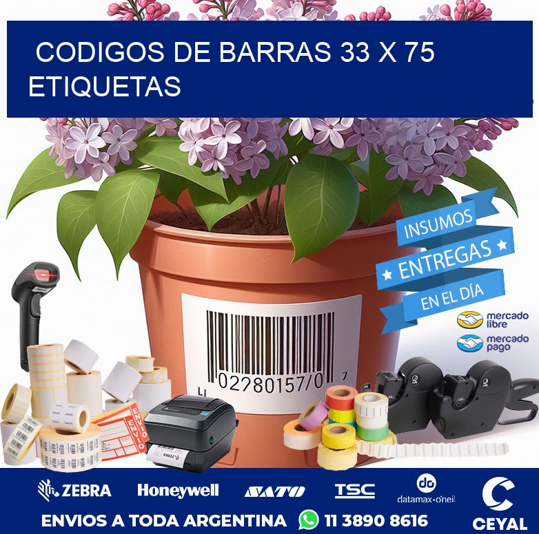 codigos de barras 33 x 75 etiquetas
