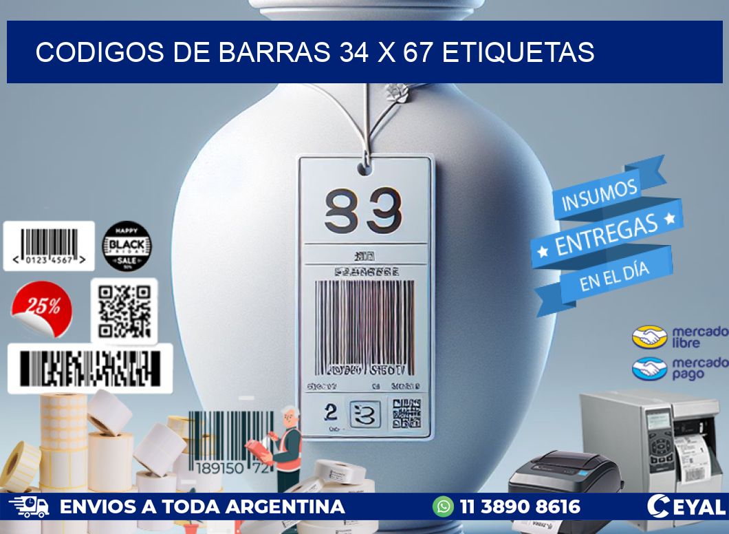 codigos de barras 34 x 67 etiquetas