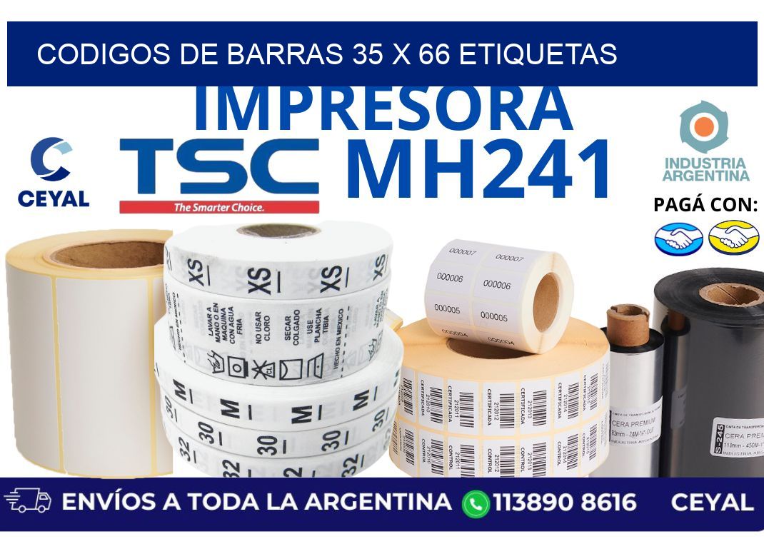 codigos de barras 35 x 66 etiquetas