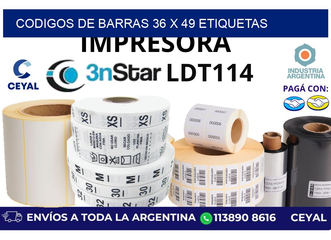 codigos de barras 36 x 49 etiquetas