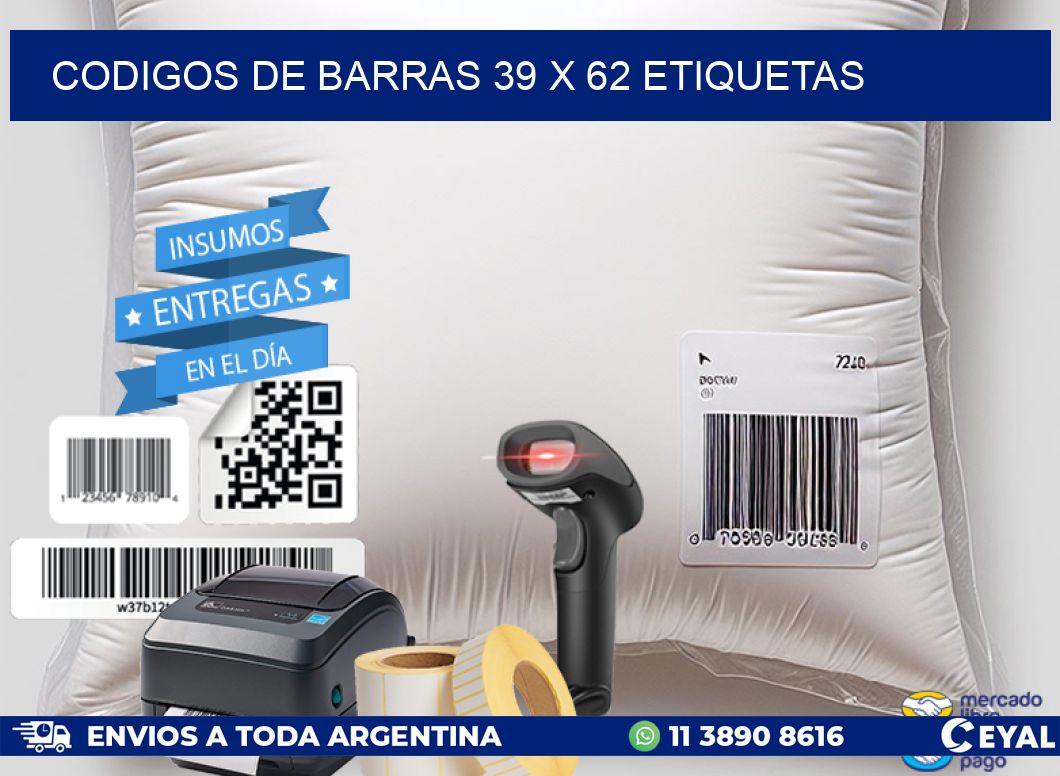 codigos de barras 39 x 62 etiquetas