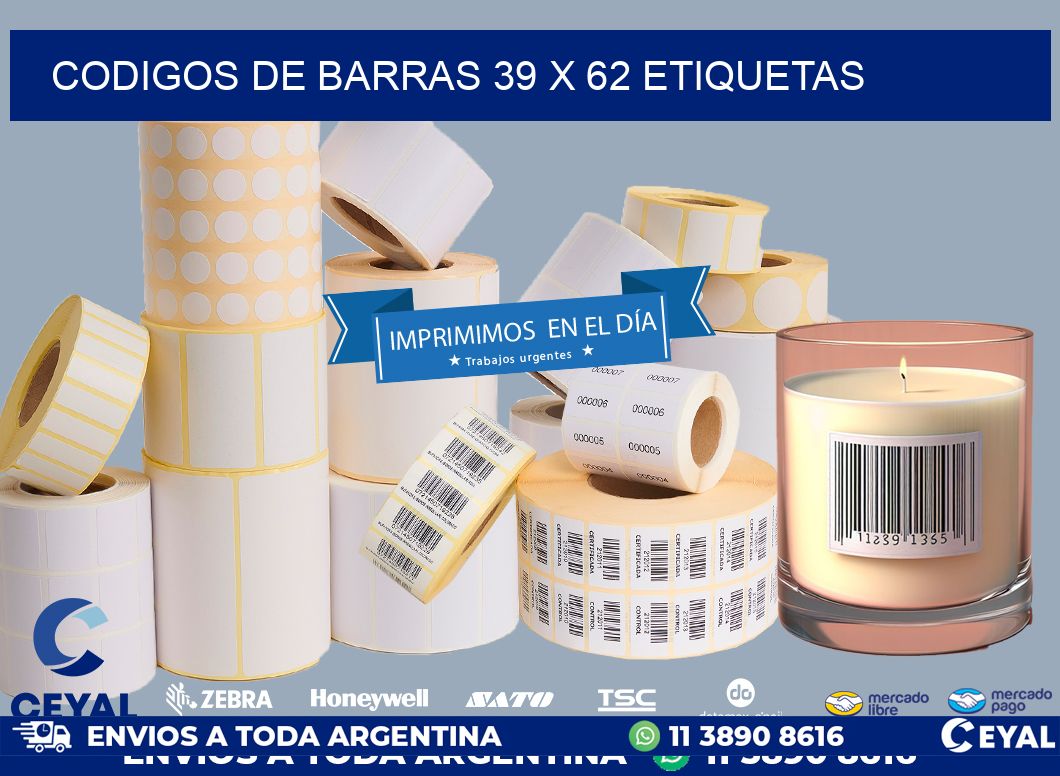 codigos de barras 39 x 62 etiquetas