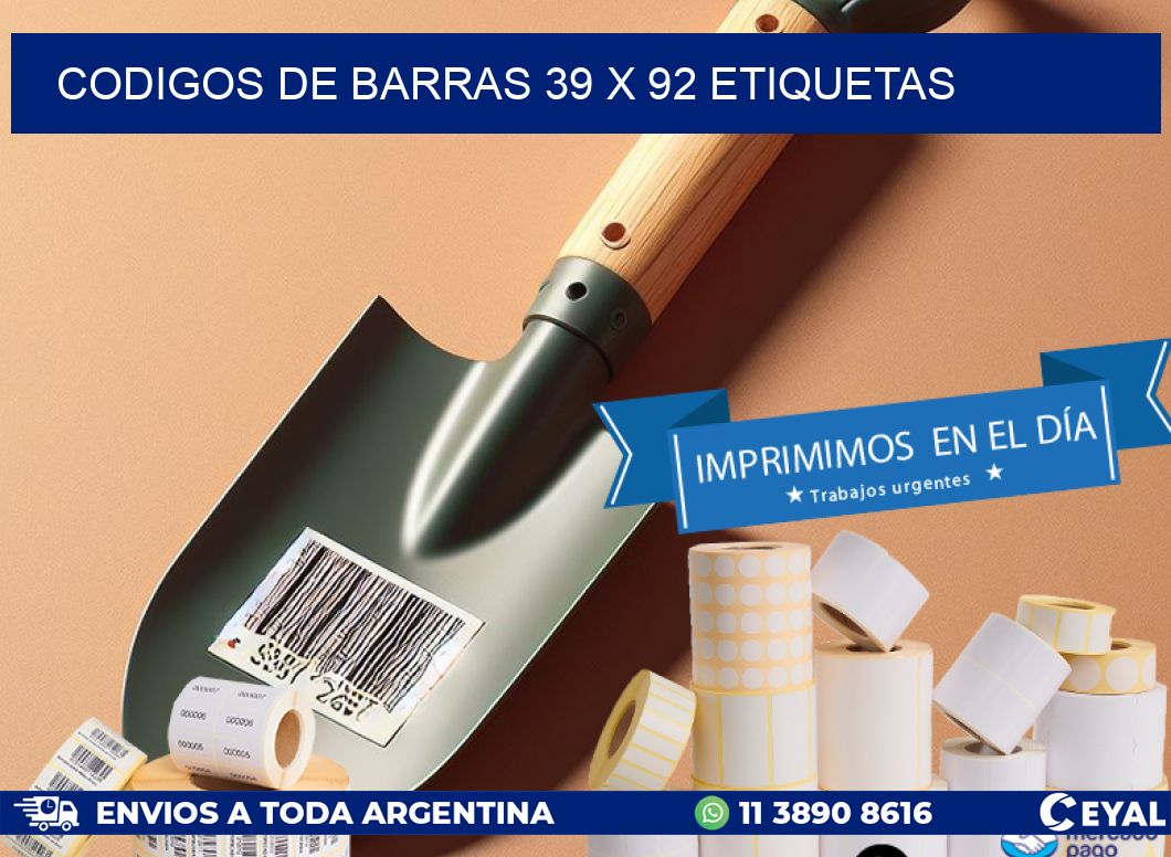 codigos de barras 39 x 92 etiquetas
