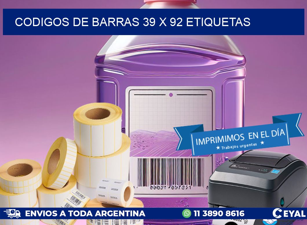 codigos de barras 39 x 92 etiquetas