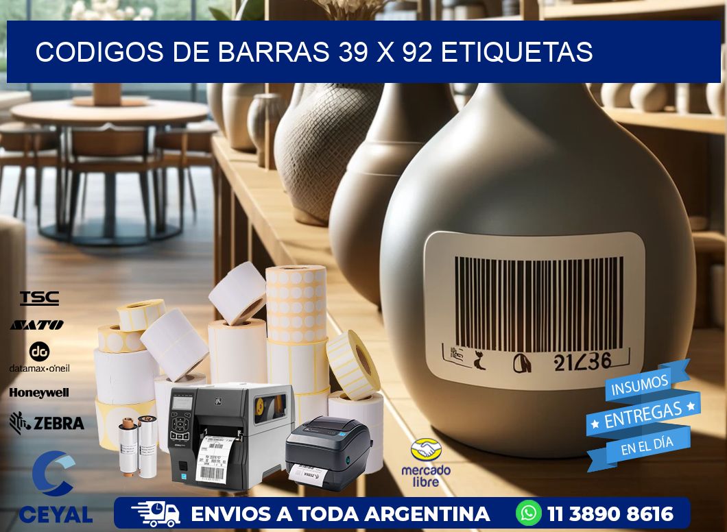 codigos de barras 39 x 92 etiquetas