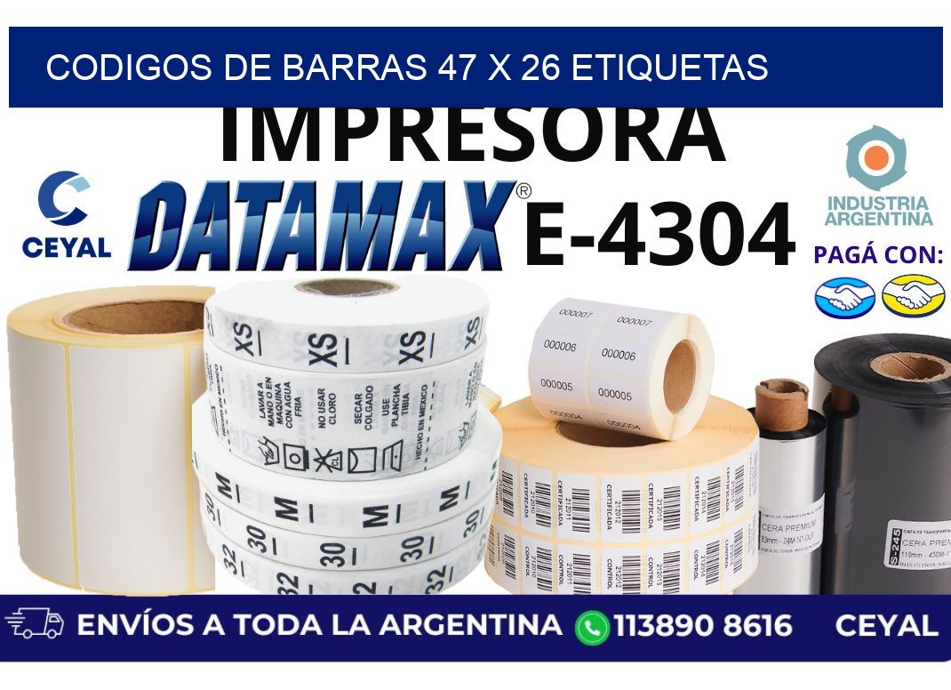codigos de barras 47 x 26 etiquetas