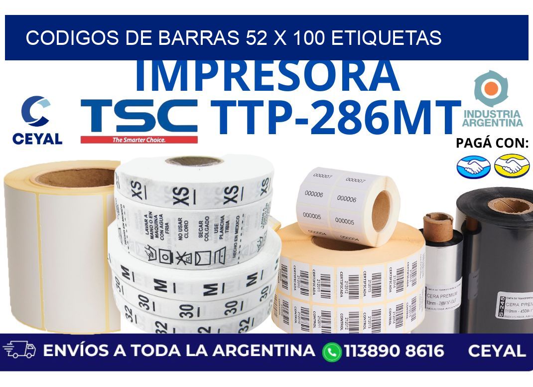codigos de barras 52 x 100 etiquetas