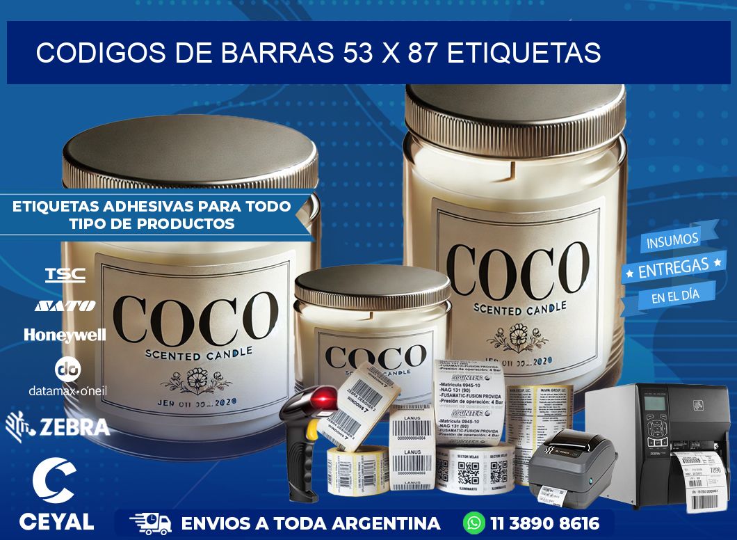 codigos de barras 53 x 87 etiquetas