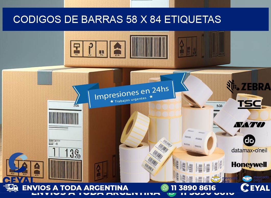 codigos de barras 58 x 84 etiquetas
