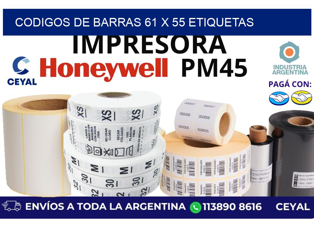 codigos de barras 61 x 55 etiquetas