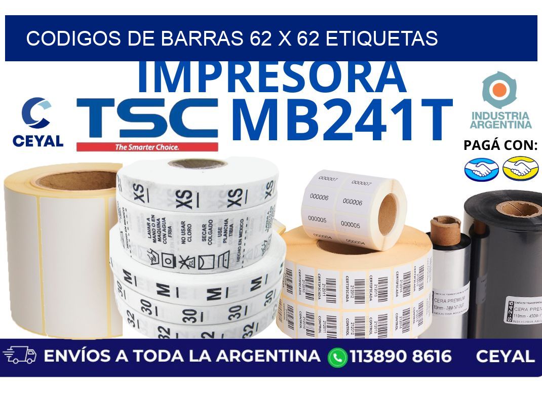 codigos de barras 62 x 62 etiquetas