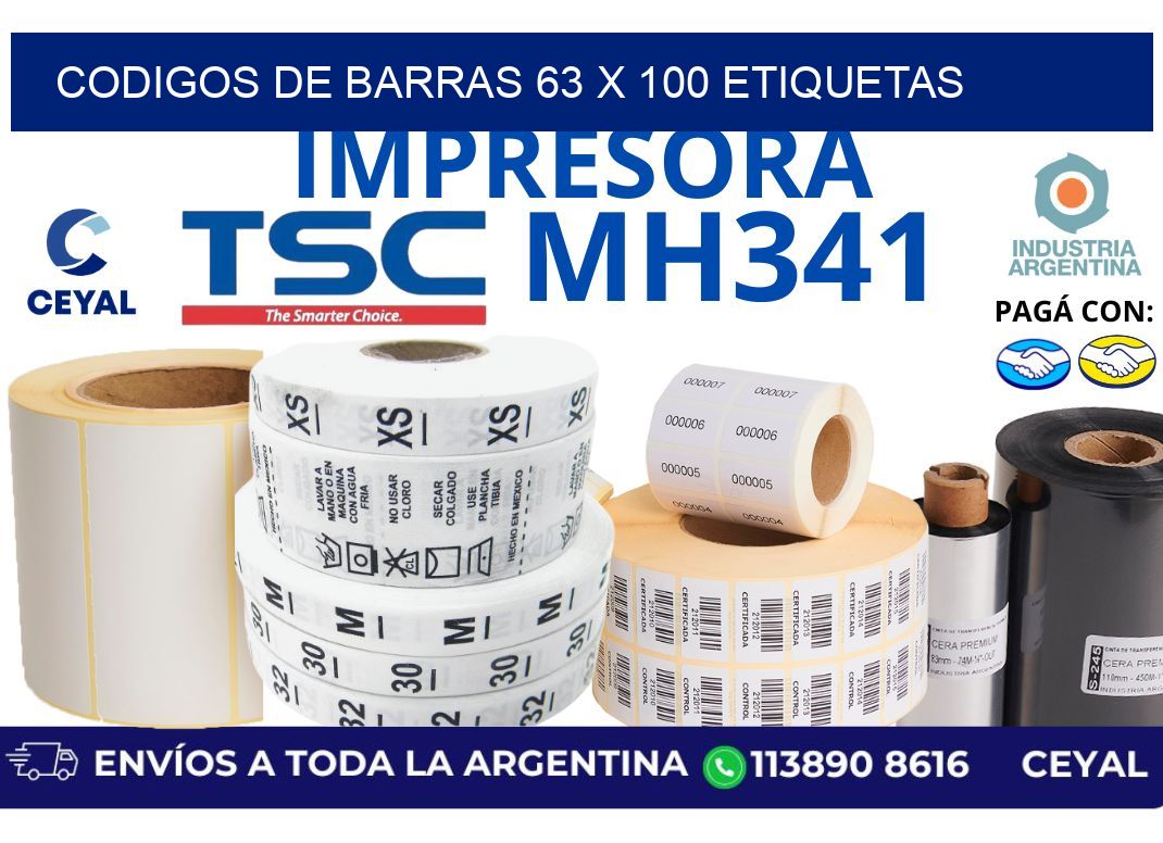 codigos de barras 63 x 100 etiquetas