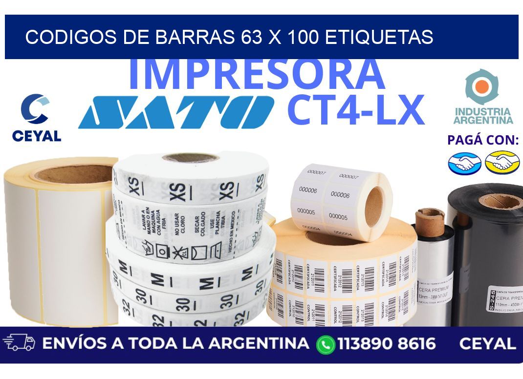 codigos de barras 63 x 100 etiquetas