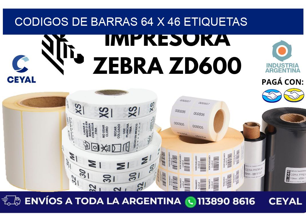 codigos de barras 64 x 46 etiquetas