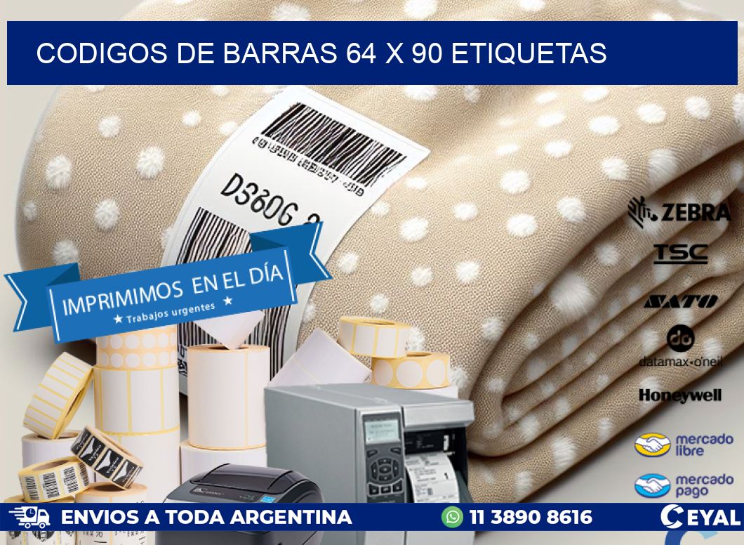 codigos de barras 64 x 90 etiquetas