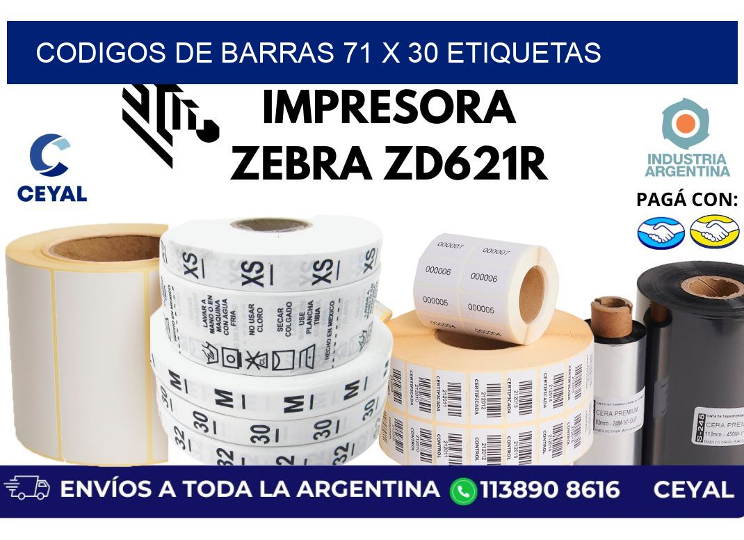 codigos de barras 71 x 30 etiquetas