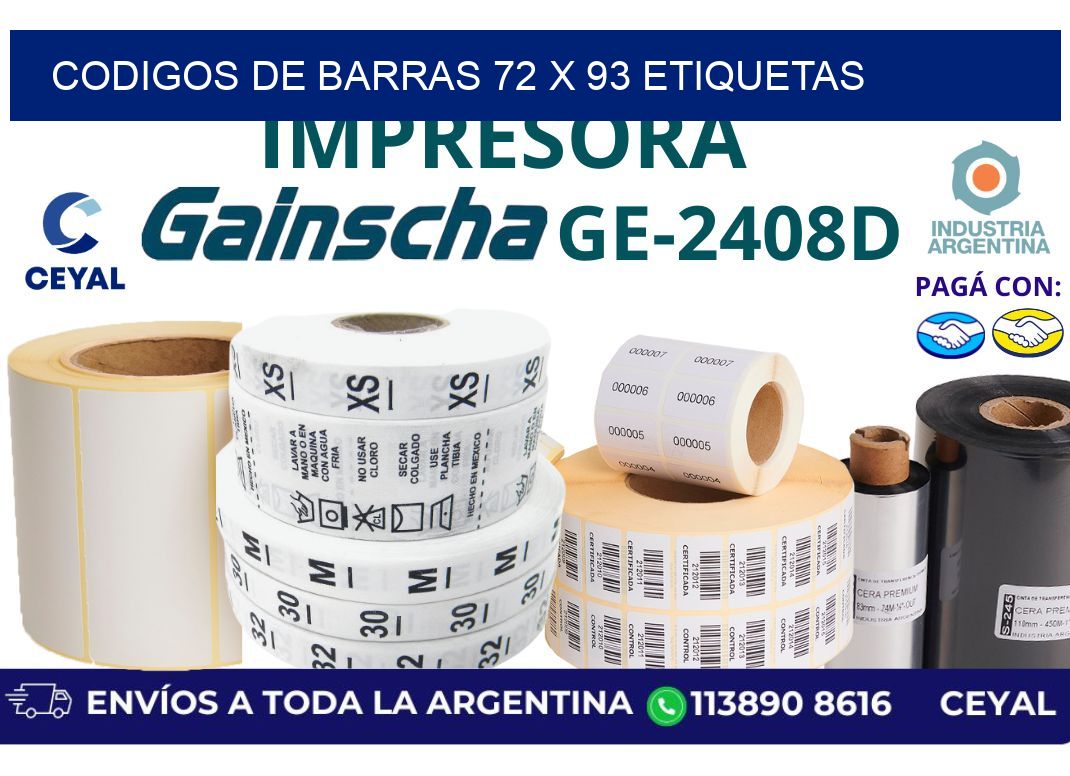 codigos de barras 72 x 93 etiquetas