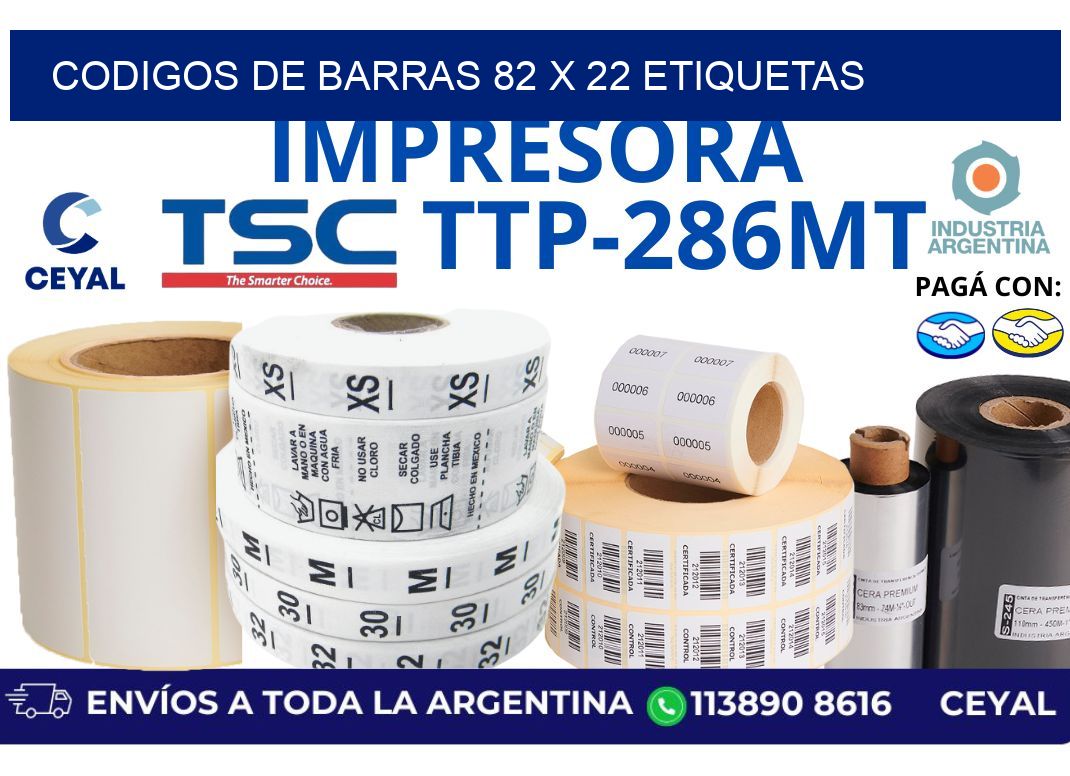 codigos de barras 82 x 22 etiquetas